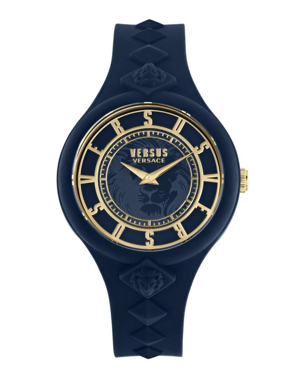 NEW VERSUS VERSACE women's fire island studs strap watch in blue